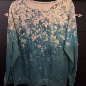 Blue and White Women's Bubble Sweatshirt XXL